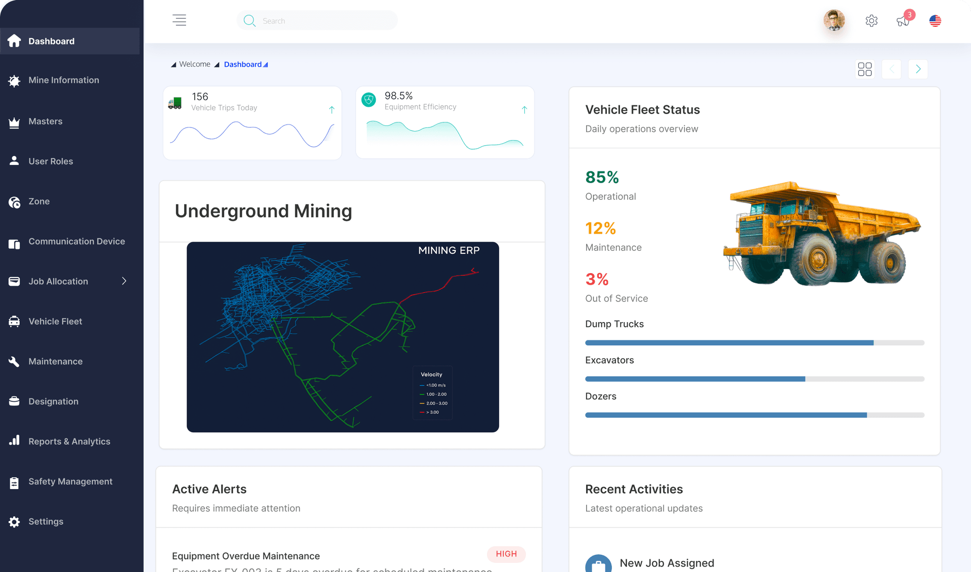 Underground Mining Management System screenshot 2
